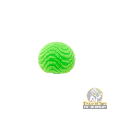 Green, textured fuzz ball toy with wave pattern for Schylling WWFZBND
