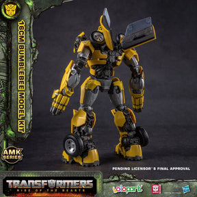Yellow robot model kit, Bumblebee, standing ready for action for Yolopark YPAMKM7BB