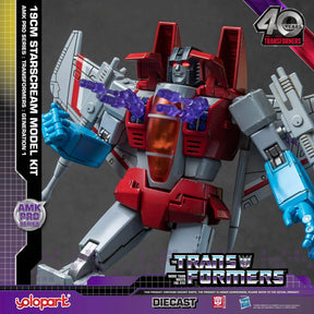 Starscream robot model kit, red and gray, with purple energy effect for Yolopark AMKPG1SC