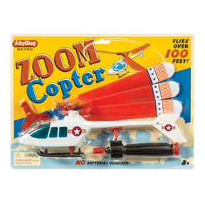 Toy flyer set with a white and red toy helicopter for Schylling ZC