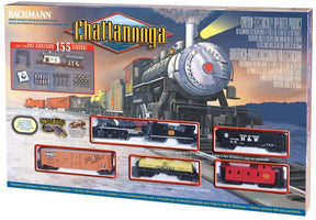 Bachmann Chattanooga train set box art showing various train cars and a steam locomotive for 00626
