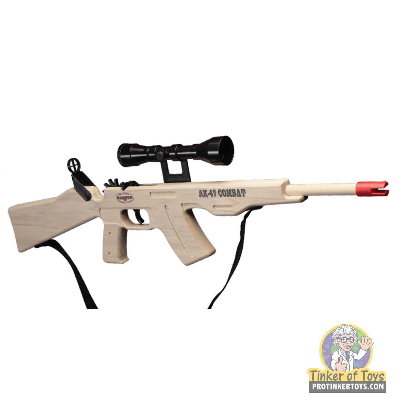 AK-47 Combat Rifle with Scope Sling and Blue Ammo | GL2AK47CSS | Magnum Rubber Band Guns