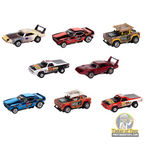 Assortment of 8 die-cast toy police and emergency vehicles for Auto World SC422