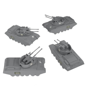Set of four US anti-aircraft combat tanks for toy collection for BMC Toys 48545