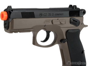Airsoft pistol with brown frame and black grip for Evike AP-ASG-50141, front view
