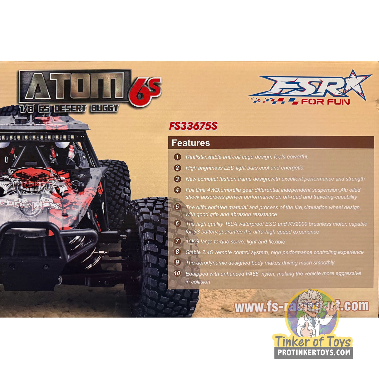 ATOM 6S 1/8 Brushless 4WD Desert Buggy (Blue) | FSR25115 | FS Racing
