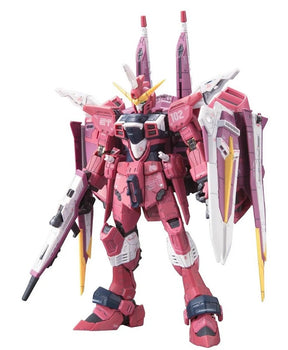 Pink and white Gundam model kit, standing ready with weaponry for Bandai 2177083