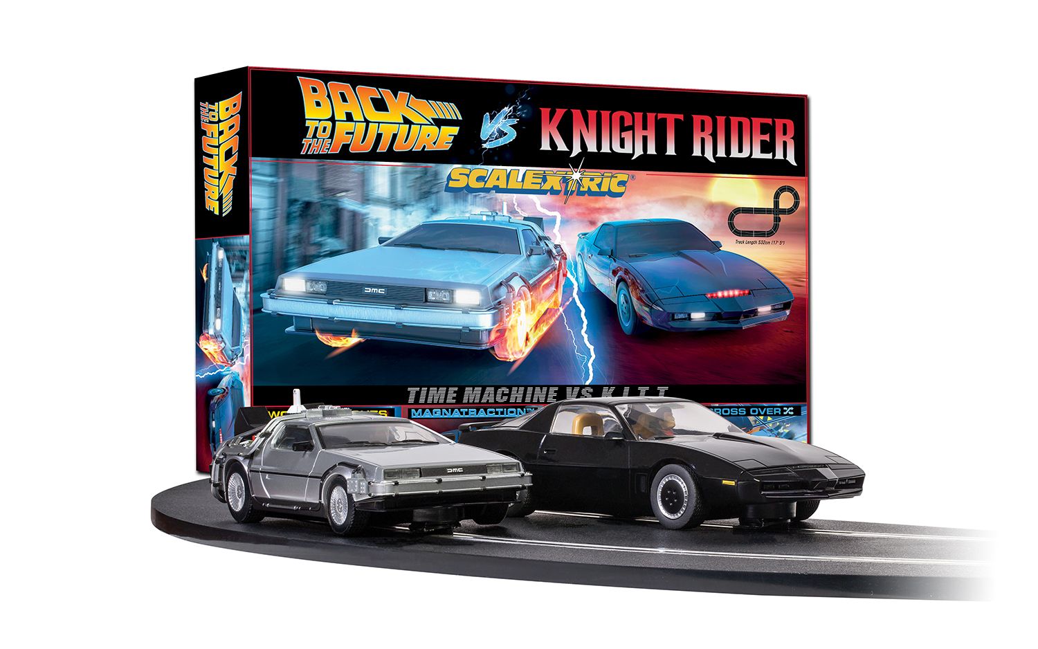 Scalextric 1980s TV - Back to the Future vs Knight Rider Race Set