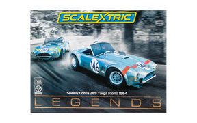 Two slot cars of 1964 Shelby Cobra 289 race cars for Scalextric C4305A
