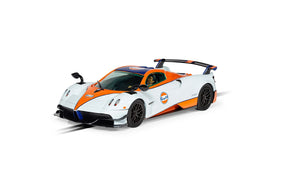 Orange and white race car model, Pagani Huayra BC Roadster, Gulf Edition for Scalextric C4335