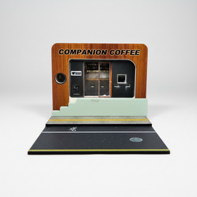 Coffee shop diorama model with "Companion Coffee" sign for Shou Cang Jia IMX2565