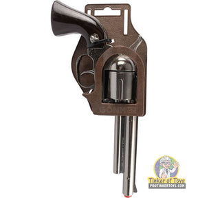 Revolver cap gun with holster, silver finish, toy replica for Gonher 3121/0