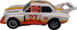 White, yellow, and orange toy car replica of a BMW Beamer with number 27 for Tomy-Afx B8772