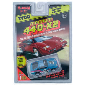 Remote control race car set featuring a red sports car and blue track base for Tyco 39255
