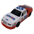 Slot car Ford Thunderbird race car, white and red, with Union 76 markings for Tyco B6922