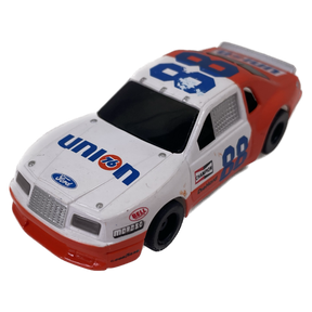 Slot car Ford Thunderbird race car, white and red, with Union 76 markings for Tyco B6922