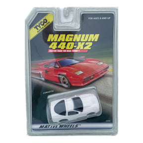 Red and white slot car toy cars: 1997 Chevy Corvette for Tyco 32265