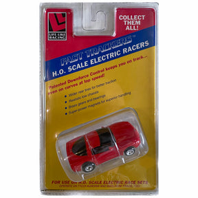 Red Corvette race car in clear plastic packaging for Life-Like Racing Max-Traxx 9765