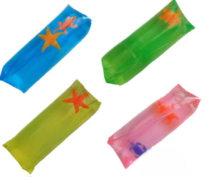 Blue, green, yellow, and pink water snakes with ocean life designs for BVP 89090