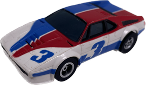 White, red, and blue BMW M1 body shell with number 3 for Aurora-Afx 1957-001