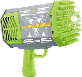 Green and gray bubble gun with multiple holes for launching bubbles for BVP 89045