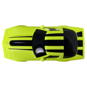 Yellow and black toy car resembling a 1979 Chevrolet Corvette for Tyco B8917, rear view