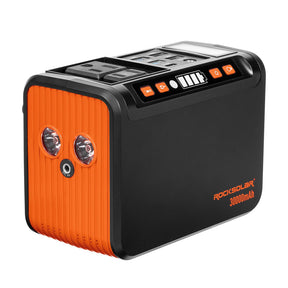 Portable power station with dual lights and multiple output ports for RockSolar RS81MAX