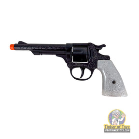 Black toy revolver with ivory-colored handle, 8-shot capacity for Gonher 80/6