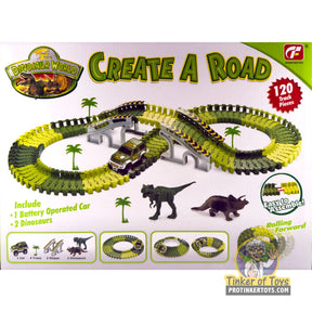 Dinosaur track set with car and dino figures for building play for Chuang Feng Toys IMX14420