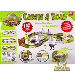 Dinosaur track set with 142 pieces for building flexible dino roads for Chuang Feng Toys IMX14424