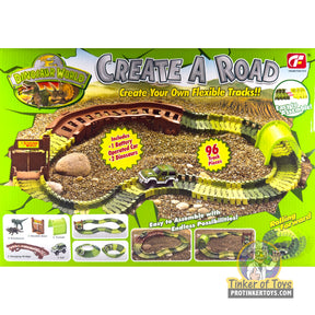 Dinosaur track set with 96 pieces for building flexible, rolling dino paths for Chuang Feng Toys IMX14423