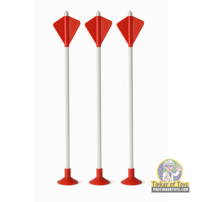 Three red and white rubber band crossbow arrows for shooting for Magnum Rubber Band Guns GL2CBA3CT