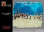Miniature figures of California Mission Indians in a diorama setting for Pegasus 7051