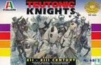 Teutonic Knights model kit box art showing knights and horses for Italeri Model Co 6863