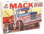 Mack DM800 semi tractor model kit box art showing the assembled truck for MPC MPC899