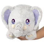 Soft, stuffed toy elephant with light gray fur and purple inner ears for Squishable SQU-115161