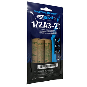 Pack of four 1/2A3-2T model rocket engines for Estes EST10011