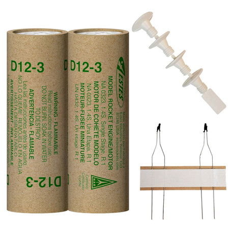 Model rocket engines and launch sticks for model rocketry for Estes EST10027