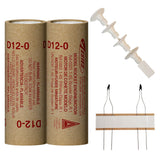 Two cardboard engine tubes and a white model rocket engine assembly with launch rods for Estes EST10049