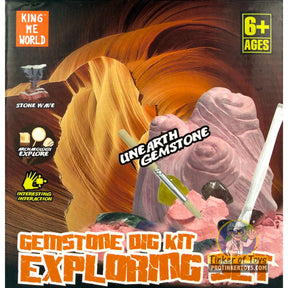 Dig kit set for exploring unearthed gemstones with a stone wave theme for King Me World IMX17230