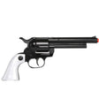 Black revolver with white grip for Gonher 31216TN; included holster not shown