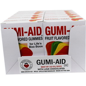 Gummy candy box, fruit flavored, best by 10/01/2023 for Mountain Sweets 00513