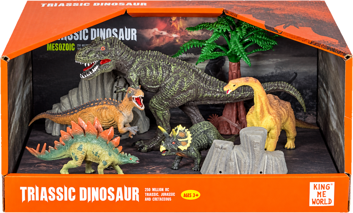 King Me World IMX17242 Triassic Dinosaur figure set packaging