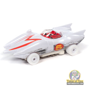 Silver race car toy, iWheels Thunderjet Speed Racer Mach 5 for Auto World SC381