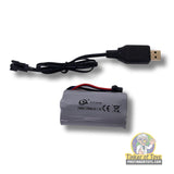 Battery pack with charging cable for 1/18 scale tank model for DJY IMX18920