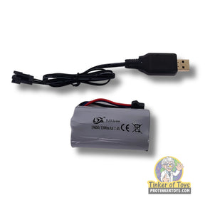 Battery pack with charging cable for 1/18 scale tank model for DJY IMX18920