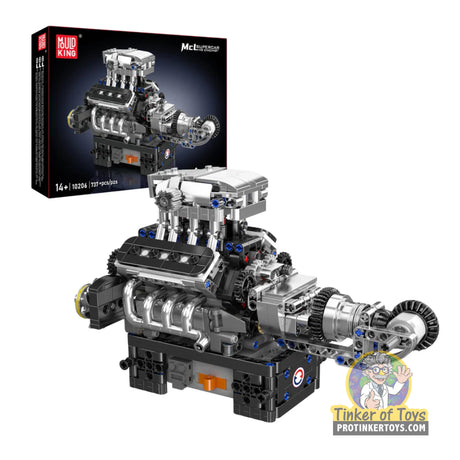 Mould King Turbocharged V8 Motorized Engine Building Set (737 Pieces)