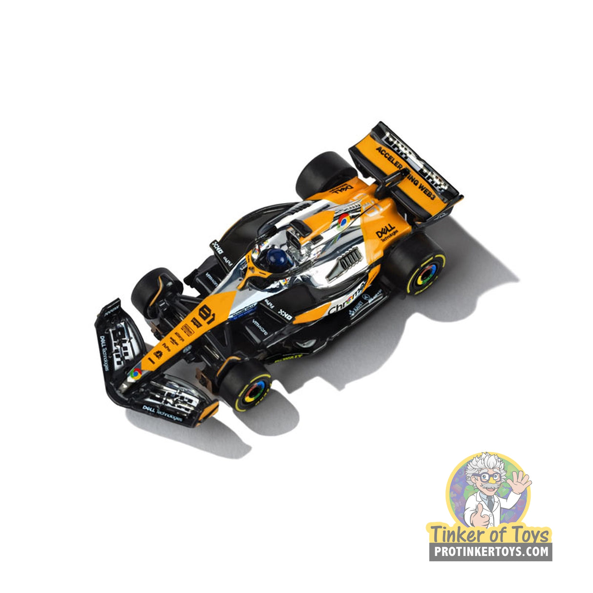AFX McLaren F1 MCL38 #81 Austin Chrome Edition Mega G+ HO Slot Car
