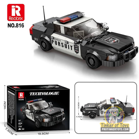 Reobrix 816 Police Car Building Set (404 pcs)