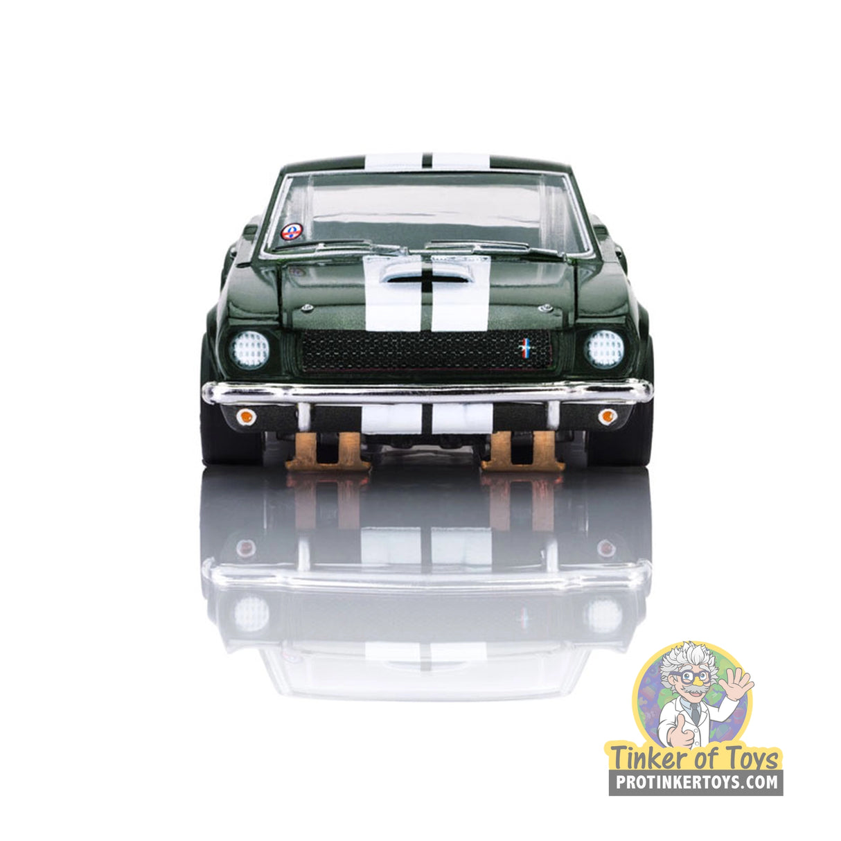AFX 1966 Shelby Mustang GT350 Ivy Green with White Stripes Mega G+ HO Slot Car